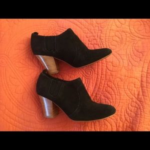 Audrey Brooke black suede booties